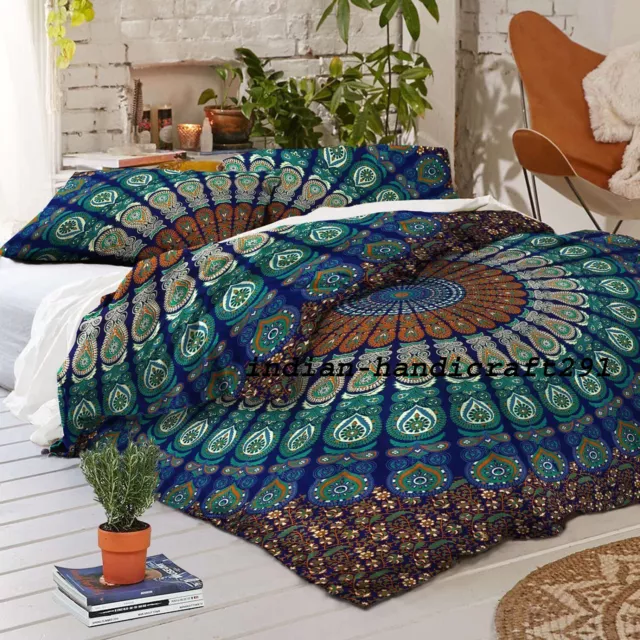 Mandala Indien Couverture Housse Boho Literie Set Oreiller Étuis Simple Double