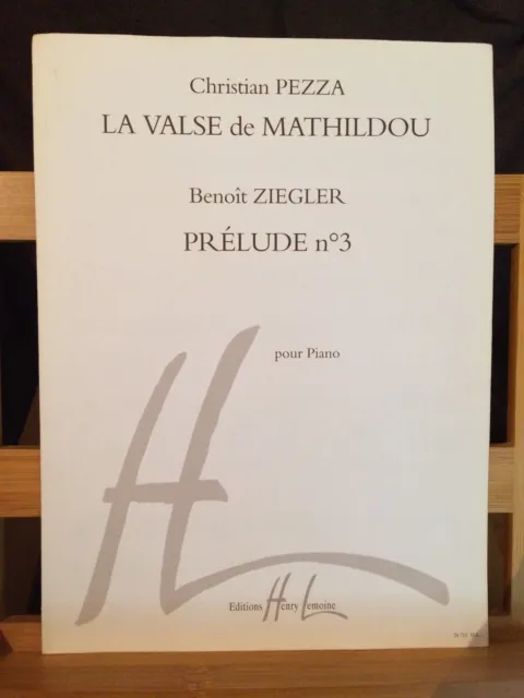 Benoit Ziegler / Christian Pezza deux pièces piano partition éditions Lemoine
