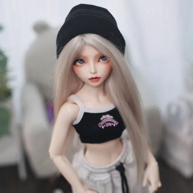 FULL SET 1/4 BJD SD Doll Girl Free Eyes + Face Make up Wig Female Resin Toy Gift 3
