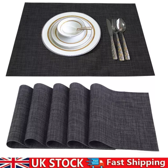Washable Clear Placemats, Plastic Table Placemats, Translucent Table Mats -  for Dining Table Heat Resistant Non-Slip Kitchen Table Mats Dining 12pcs 