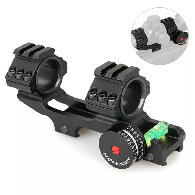 20mm Picatinny Rail Scope Mount Rings 1" 30mm Bubble Level Sight Base Adjustable