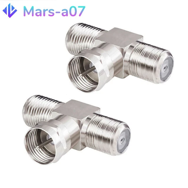 F-TYPE COAX CABLE Splitter Combiner Adapter 3 Way Connector RG6 for TV ...