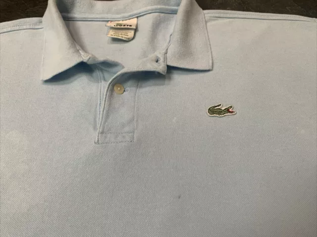 Lacoste Light Blue Short Sleeve Polo Shirt Size 6 Large