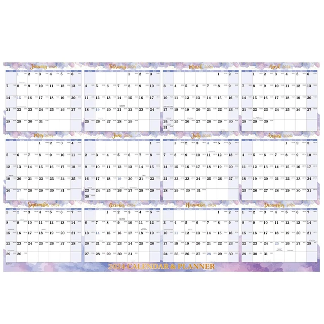 2024 CALENDAR Yearly Wall Calendar 2024 2024 Wall Calendar 34.4" x 23