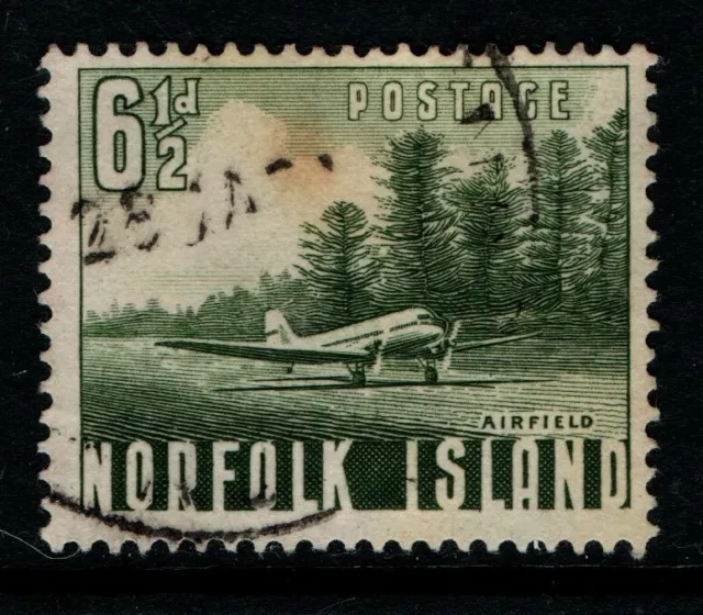 Norfolk Island 1953 6½d Airfield SG 14 Used see note