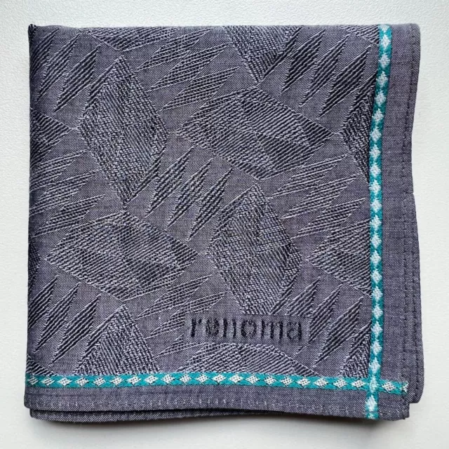Handkerchief Men's Vintage Art Gray Geometric Plain Pocket Square Cotton 18"