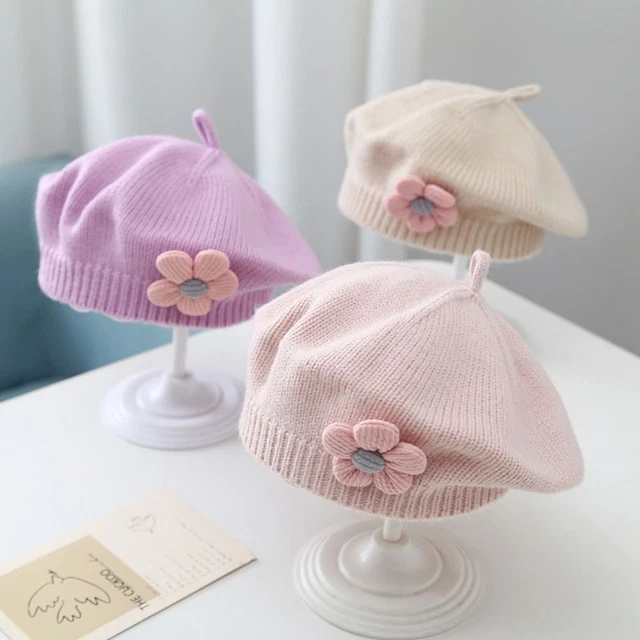 Cappello caldo bambini berretti a maglia bambini moda cappello principessa autunno inverno
