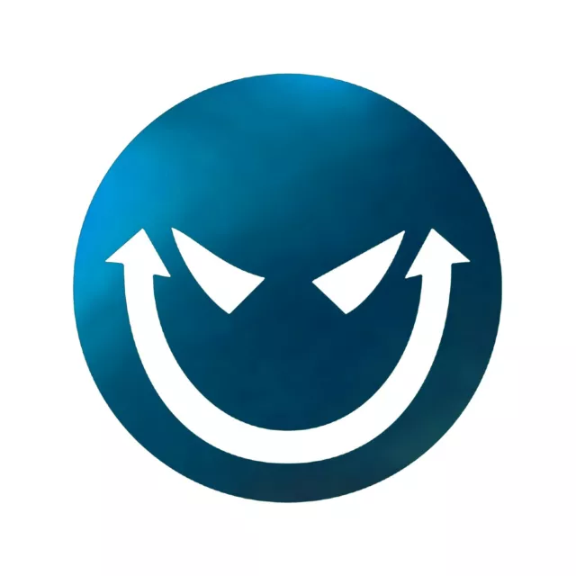 Smiley Decal - Evil Smile Sticker - Select Chrome Color And Size 3
