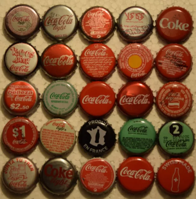 - 25 COCA-COLA World mix Bottle Caps  -