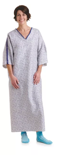 Medline patient gowns IV, TIESIDE, TELEM PKT, TRANQUILITY Print MDTOG5ITSTRN