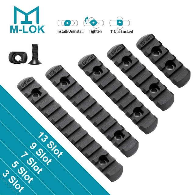 Keymod To Picatinny Rail Section - 13 Slots, Aluminum, 5" To 5.25" Length