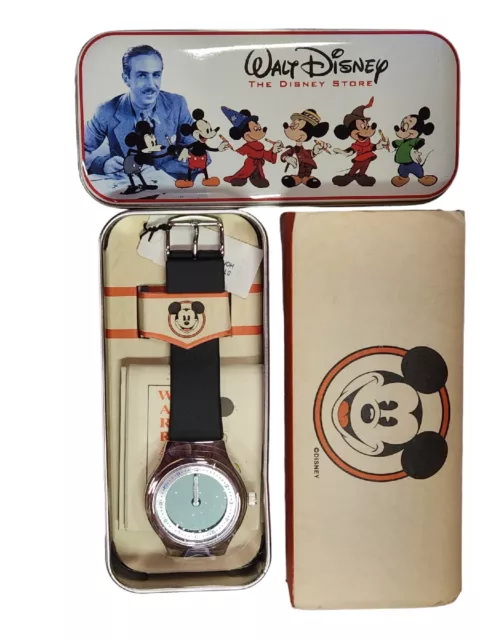 Very Rare Vintage Disney Digital Mickey Watch New Fossil Tin