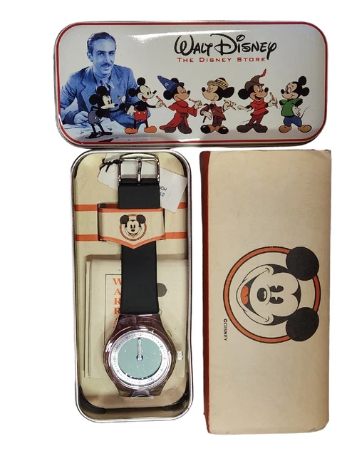 Very Rare Vintage Disney Digital Mickey Watch New Fossil Tin Very Rare Vintage Disney Digital Mickey Watch New Fossil Tin