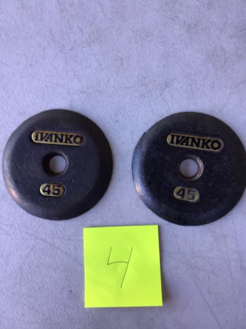 2 ivanko End Caps For Pro Style Dumbbells vintage used ductile cast iron Weights