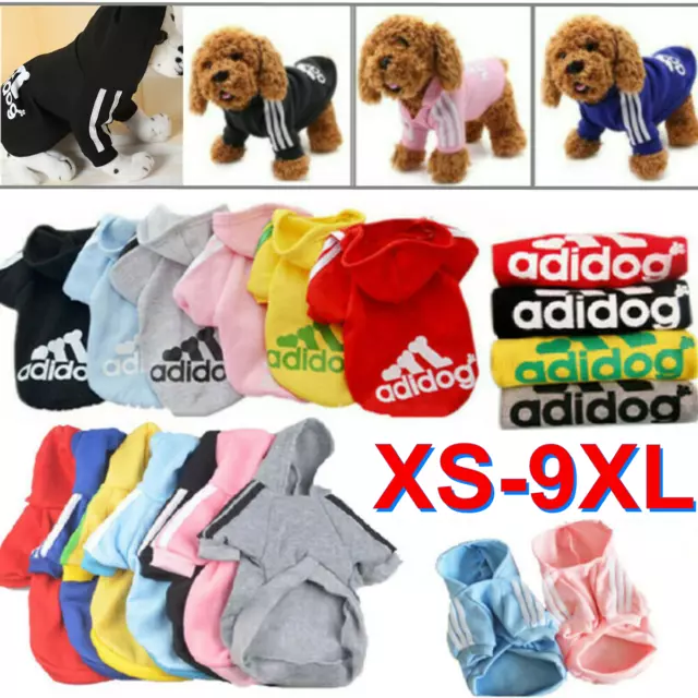 Adidog Pets Dog Casual Clothes Small Puppy Hoodie Coat Jacket Clothing XS-9XL√