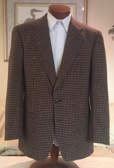 NEW Ermenegildo Zegna Mens Brown Plaid 2 Btn Blazer 40 L