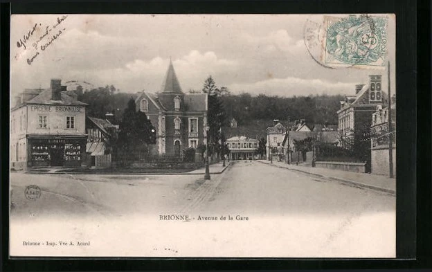 CPA Brionne, Avenue de la Gare
