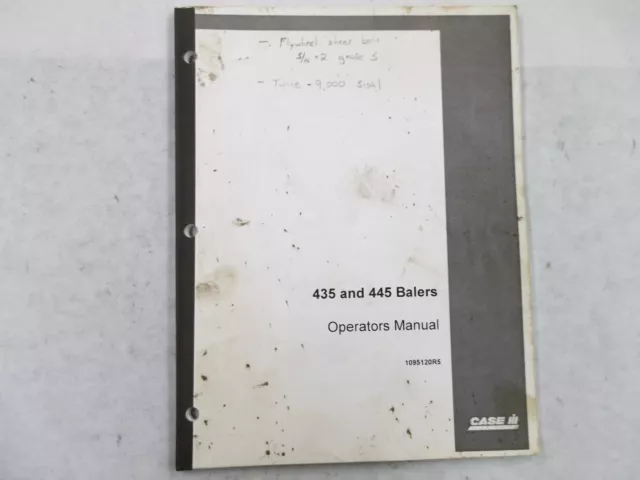 Case IH Baler Model 435 and 445 Operator's Manual