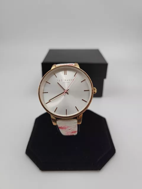 Ted Baker Women's Rose Gold-Tone Pink Floral Leather Watch - Model: TE50272014