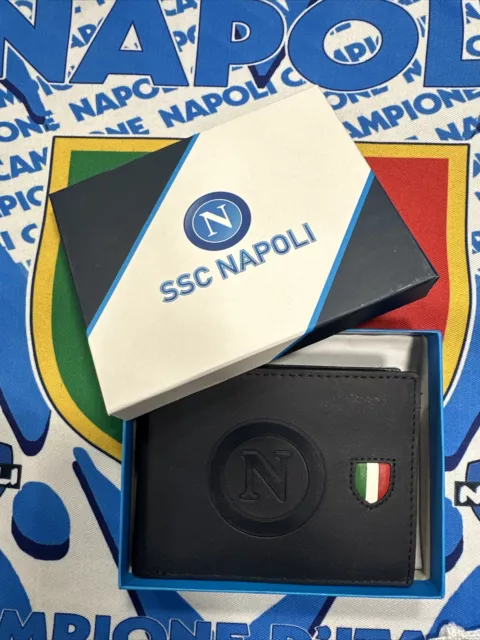 Portafoglio SSC NAPOLI Ufficiale Uomo Vera Pelle Enzo Castellano Scudetto