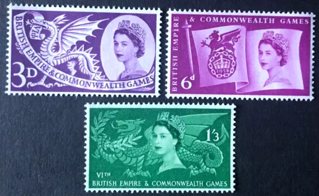 GB 1958 GAMES (Sixth British Empire and Commonwealth) Stamp Set, MNH, SG567-569