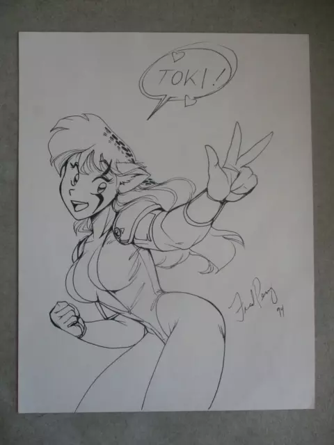 1994 Gold Digger Convention Sketch Signed By Fred Perry
