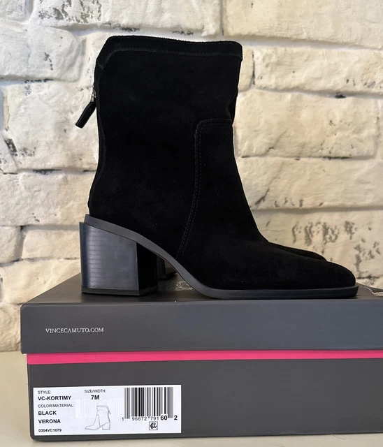 VINCE CAMUTO BRASS 7.5M Women s Black Suede Leather Ankle Boots