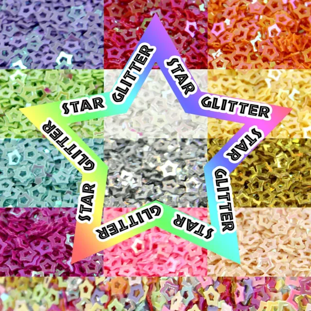 Bottles of Iridescent Star Shape Glitter! Nail Art Craft Sprinkles Sequins