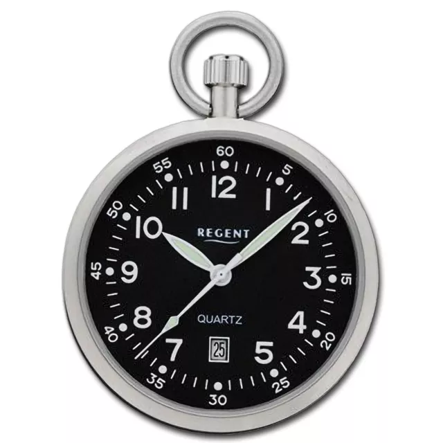 Regent Men's Pocket Watch Analogue Case Silver URP744