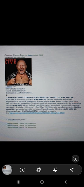 biglietti vasco rossi 2023 DATA ZERO RIMINI