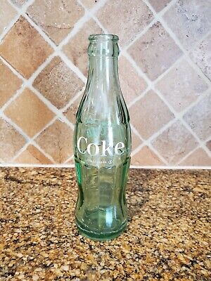 Vintage Coke Coca-Cola Bottle - green glass - 6 1/2 oz - 7 3/4" tall
