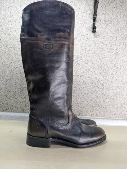 Frye Women's 76787 Jet Riding Brush Off Leather Knee High Boots Sz 10 M