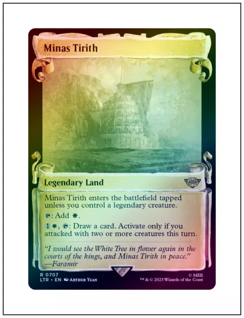 MTG 4x Minas Tirith FOIL Borderless Lot #256/341/420 - Lord of the Rings  LOTR NM