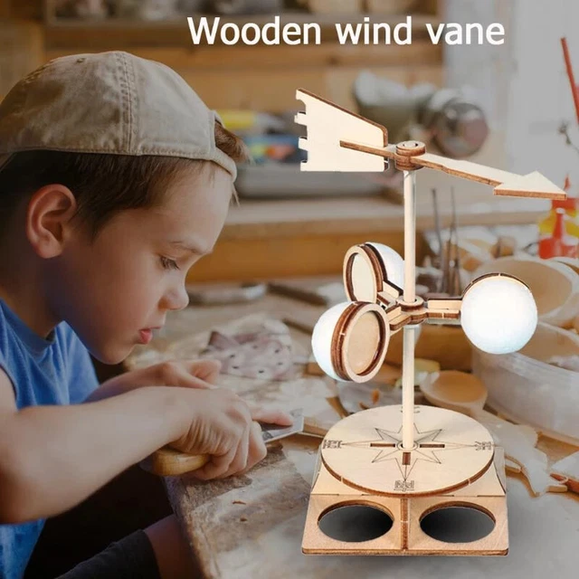 STUDENTS DIY WIND Vane Model Kit Wooden Science Direction Speed ...