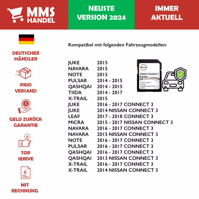 Nissan Connect 3 V7 (LCN3) EUROPA + UK Navigation SD-Karte - AKTUELLSTE VER 3