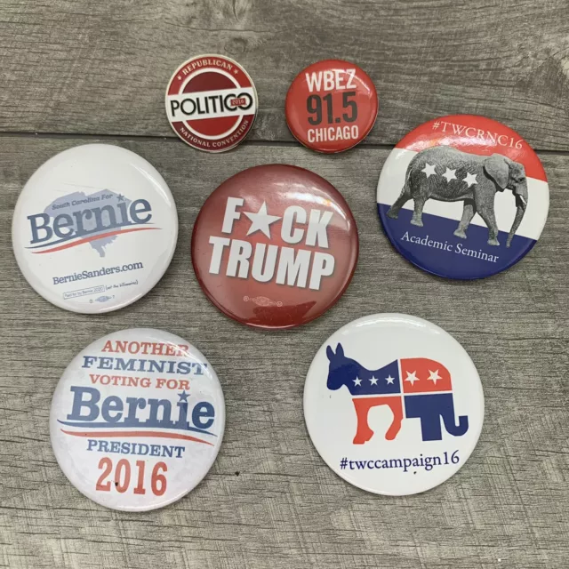 2016 Election Button Pinback Lot Bernie Sanders Democrat Republican Politico