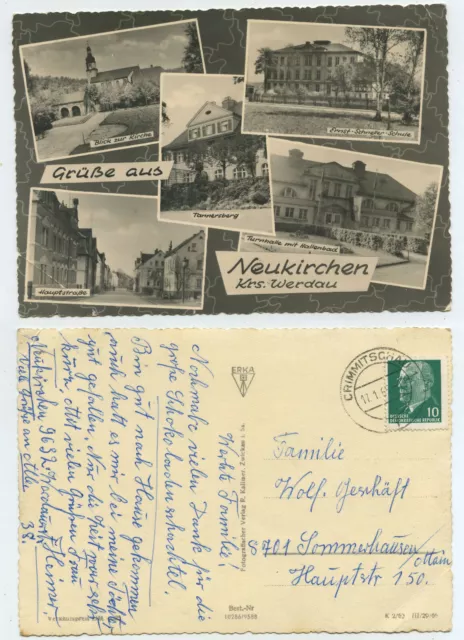 65791 - Grüße aus Neukirchen, Krs. Werdau - Ansichtskarte, gelaufen 17.1.1965