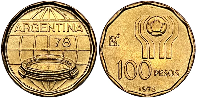 Unc 1978 Argentina 100 Pesos Soccer Nice Coin A4