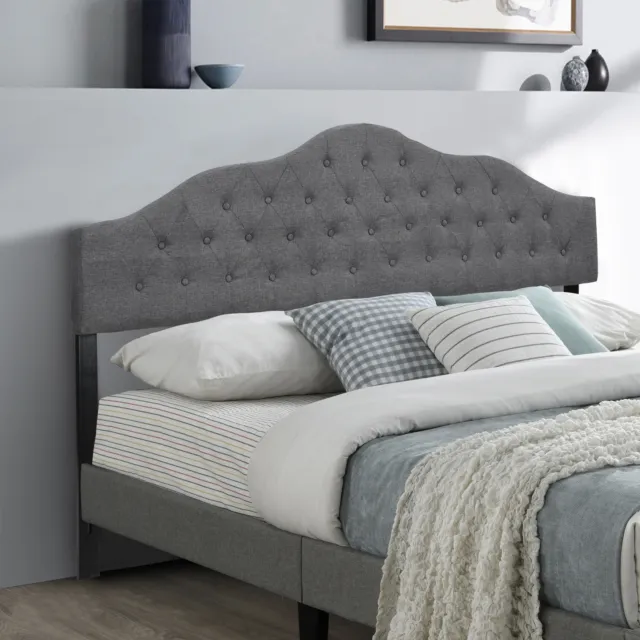 Adjustable Headboards for King Size Bed Modern Breathable Fabric with buttons