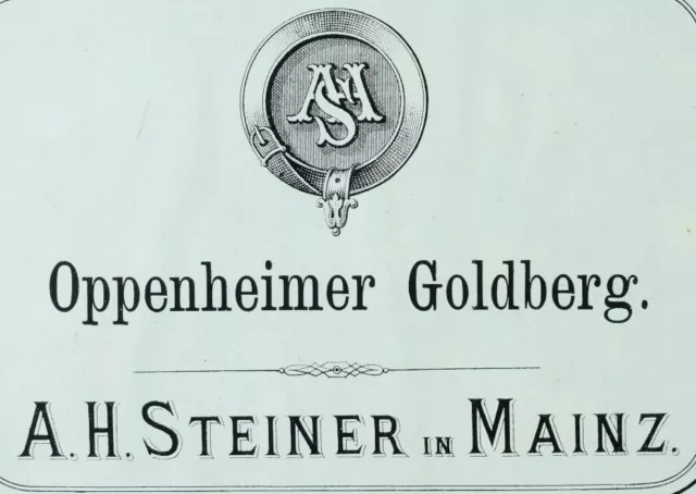 1870's-80's Rauenthaler Berg Riesling Vintage Wine Bottle Label F58