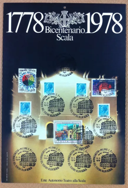 Francobolli Italia 1978 - 200 anni Scala - diversi valori - annulli figurati