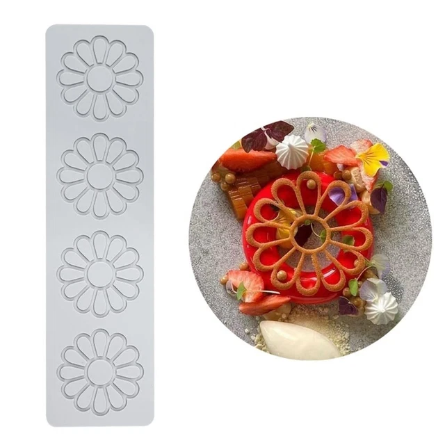 Moule Silicone Dentelle Fleur - Pour Fondant, Chocolat, Résine - 226x80mm - Résistant Four Et Froid - Décoration Pâtisserie