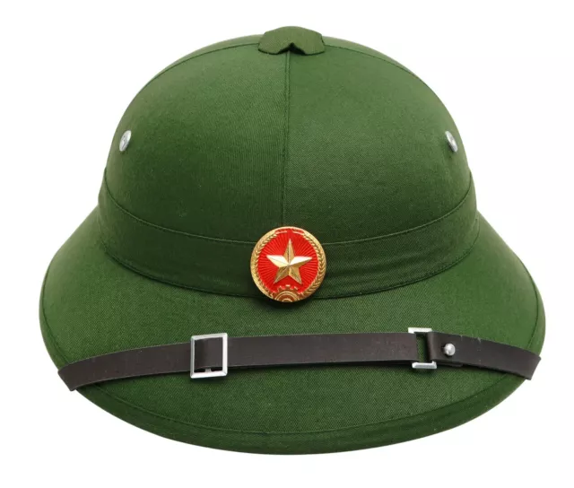 ORIGINAL VIET Cong Pith Helmet - NVA, NLF Badges Included - Vietnam War ...