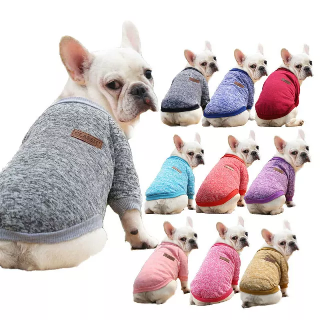 Classic Small Dog Clothes Pet Puppy Warm Vest Dog Cat Apparel 10 Colors XS-XXL