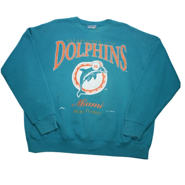 Felpa sportiva vintage Lee rara Miami Dolphins 1995 maglione calcio NFL XL