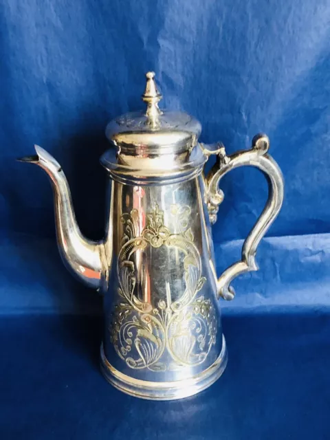 ANTQ HTF Victorian Ornate Silver-Plated Chocolate Pot (I.80/GC/5)