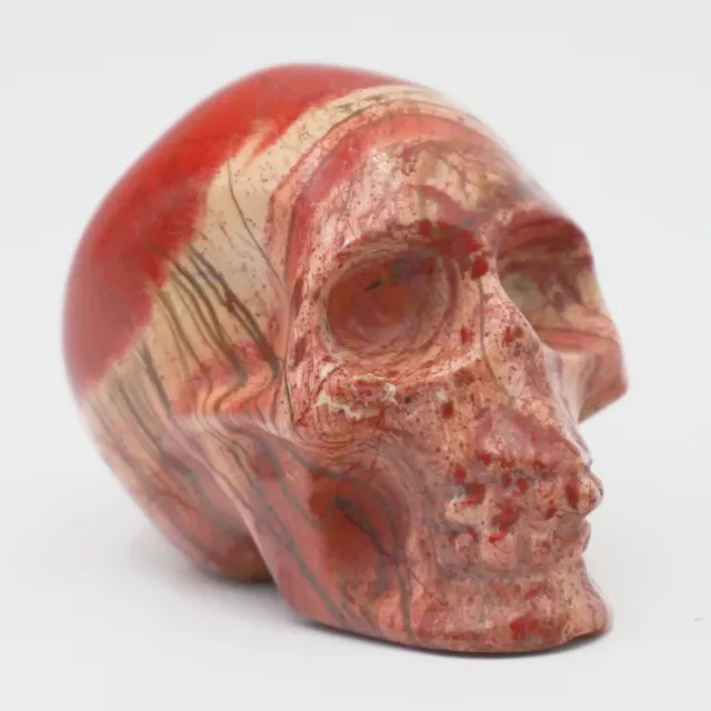 2" Natural Red Jasper Quartz Crystal Carved Skull Figurines Reiki Root Chakra 1p