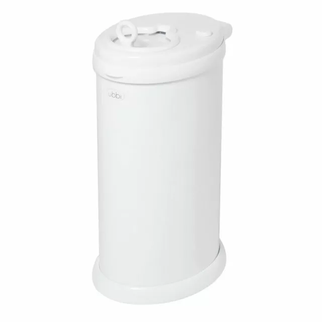 New Ubbi Newborn Baby Nappy Diaper Pail Bin - White Eco Friendly