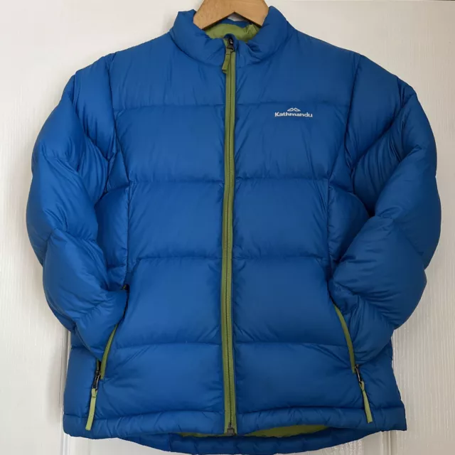 Kathmandu Down Puffer Jacket Ski Coat Age 10 12 Size Medium Blue Kids Boys Child