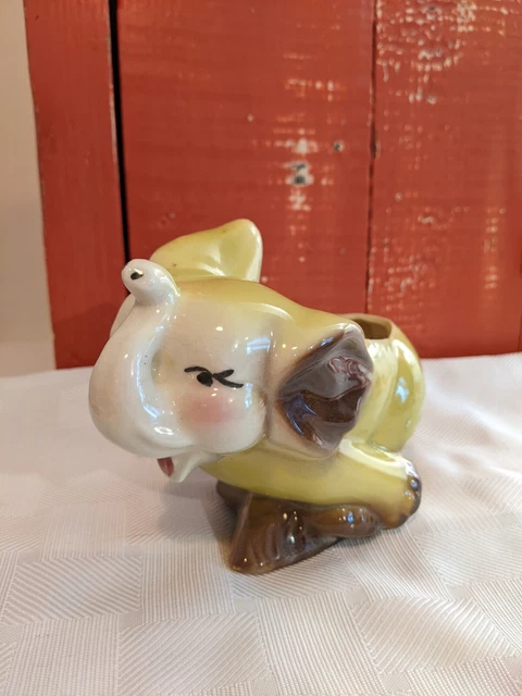 Vintage Anthropomorphic Elephant Retro 50s Japan Mid century Elephant Planter